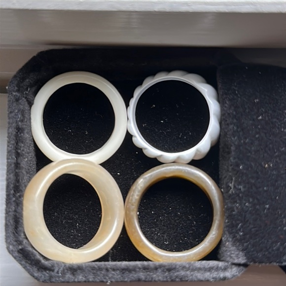Jewelry - 4 PCS SET of white, off white, crème, and tan rings